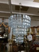 A Mazzega 3 tier glass Murano chandelier,
