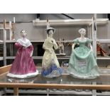 2 Coalport figures (ladies of fashion - Martha & Henrietta) & Brymar figure