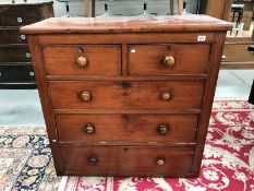 A Victorian mahogany veneered pine chest of drawers