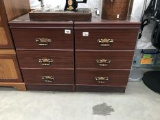 A pair of 3 drawer bedside cabinets