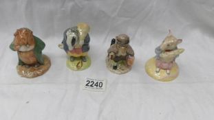 4 boxed Beatrix Potter figures - Royal Doulton 1999 Town Mouse eating corn and 2002 Head Gardener,