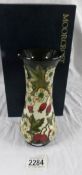 A Moorcroft hawthorn pattern vase (boxed, Made for Liberty's, limited edition No. 343 of 400.