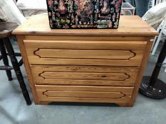 A pine 3 drawer chest