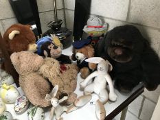 A large collection of cuddly toys