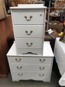 2 white melamine chest of drawers