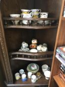 A miscellaneous lot of cups and saucers including trios