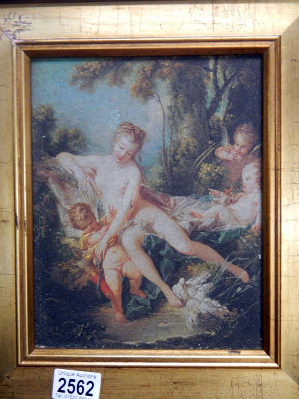 A framed print of a classical scene on board. - Image 5 of 6