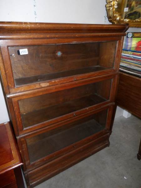 A Globe Wernick 3 tier oak book case.