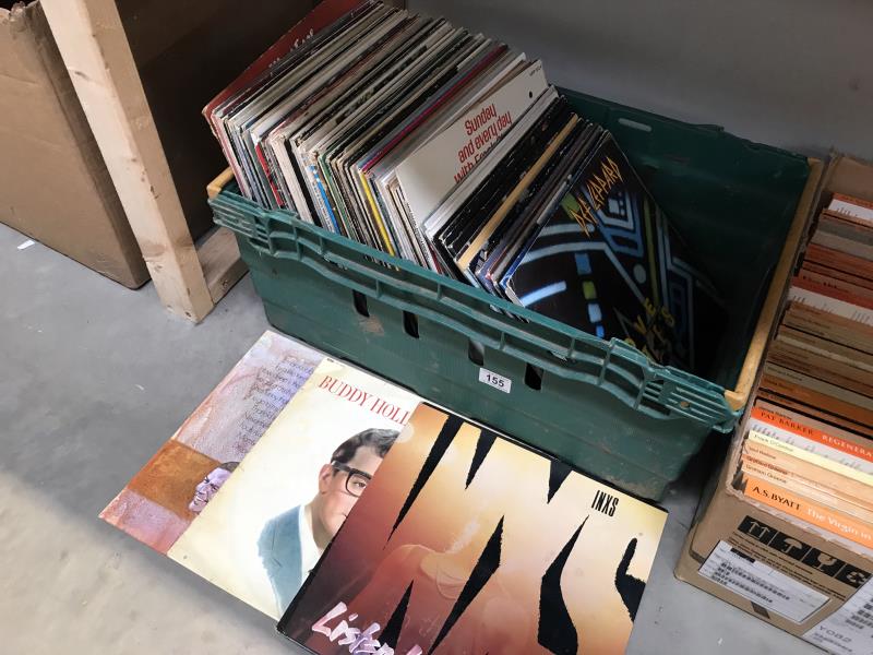 A box of assorted LP records mostly 1960's - 1980's