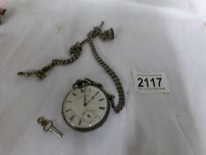 An M Young & Sons Newcastle Upon Tyne silver pocket watch, a/f (H.