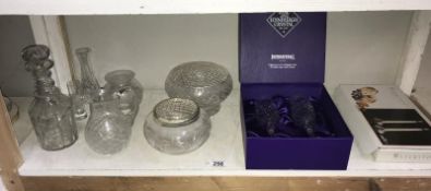 A quantity of glassware including wine glasses etc.