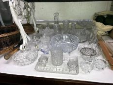A quantity of glassware including bowls, posy vases, comport etc.