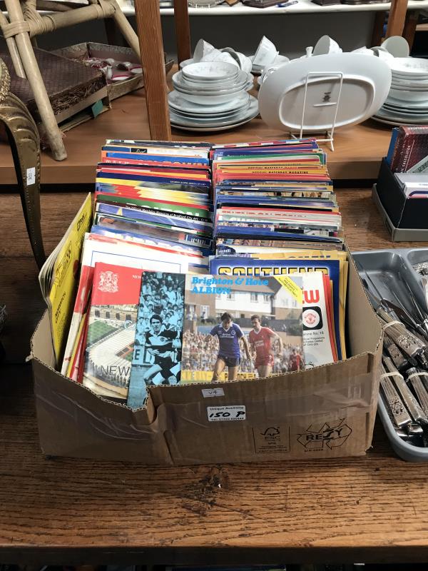 A large quantity of 1970's onwards football programmes