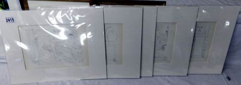 6 Pablo Picasso (1881-1973) Vollard suite prints, circa 1956, all mounted but unframed.