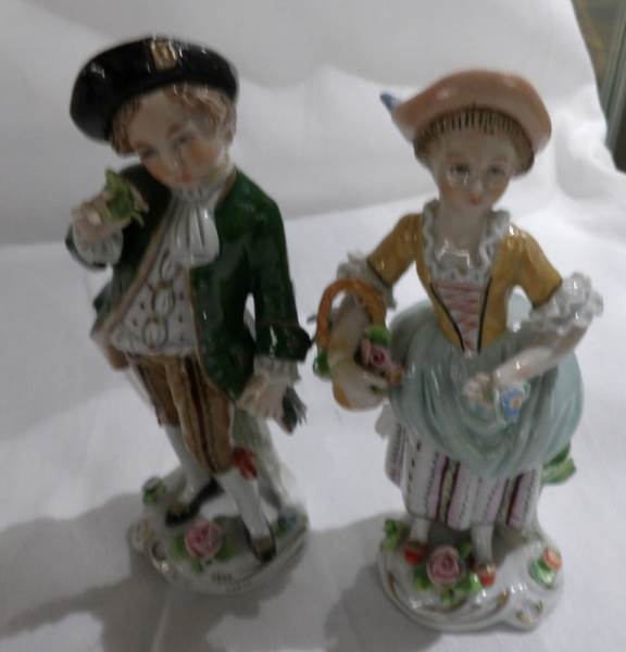 2 pairs of small continental porcelain figures. - Image 2 of 4