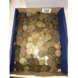 A quantity of British copper and three-penny bit coins