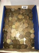 A quantity of British copper and three-penny bit coins