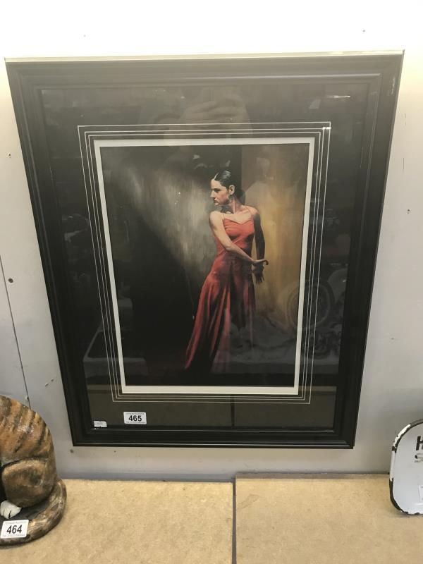 A framed and glazed print of 'The Red Dress II' by M.Neale (No.
