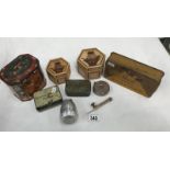 A quantity of various old advertising tins,