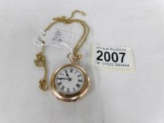 A 12ct gold gentleman's evening pocket watch, hall marked London Import, 1908,