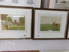A pair of framed and glazed Vincent Haddelsey (1934-2010) limited edition horse racing themed