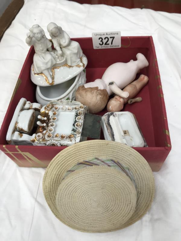 A quantity of miscellaneous items including trinket pot