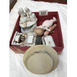 A quantity of miscellaneous items including trinket pot