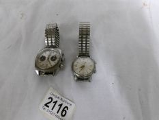 A gent's Precista chronograph and a Technos alarm wrist watch.