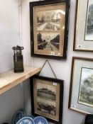 2 framed and glazed sets of photographs of Indian colonial buildings