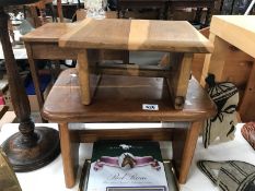 2 hardwood foot stools