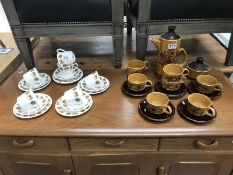 A Palissy coffee set and a Gainsborough tea set