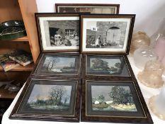 7 assorted framed and glazed pictures