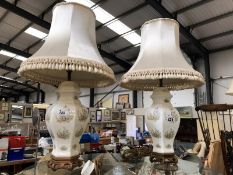 A pair of table lamps