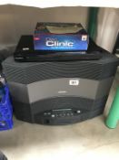 A Sony DVD player and a Bose accoustic wave music system