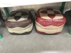 Two 1960's footstools/pouffes
