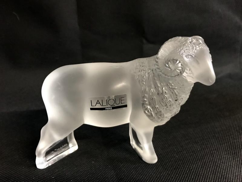 3 boxed Lalique animal figures being ram, cat and fish. - Image 11 of 12