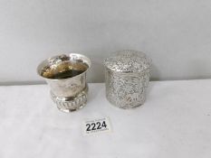 A small hall marked silver pot marked Gibson & Co.