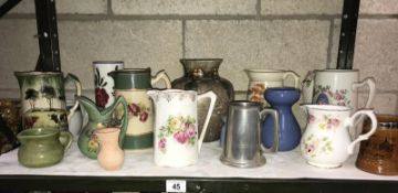 A quantity of early/mid 20th Century pottery jugs