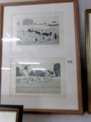 A pair of Vincent Haddelsey (1934-2010) limited edition 42/50 horse racing themed lithographs on