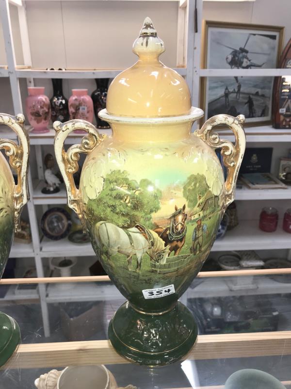 2 lidded urns & 2 vases A/F - Image 5 of 6