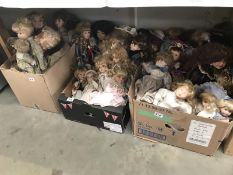 3 boxes of porcelain collectors dolls