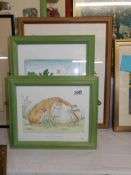 7 framed and glazed nursery prints by different artists.