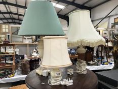 3 alabaster table lamps