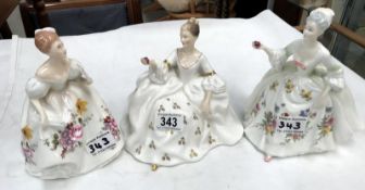 3 Royal Doulton figurines.