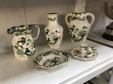 5 pieces of Masons 'Chartreuse' vases and jugs etc.