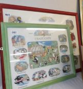 3 framed and glazed nursery prints being 'The Wind in the Willows', 'Crazy Cats' and 'Teddy Bears'.