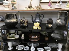 2 shelves of miscellaneous china including Bretby etc.