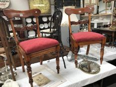 A pair of Victorian mahogany chairs