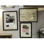 2 framed and glazed vintage car adverts (June 1934 The Field for Ford V-8 and Austin A40) and a