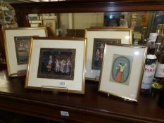 4 framed and glazed Indian themed pictures.